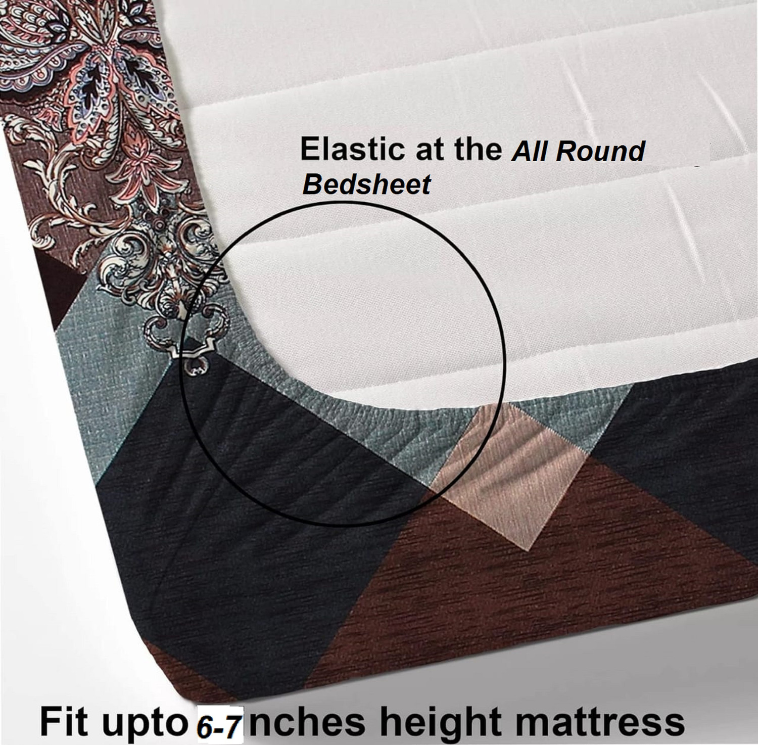 Image of CLICKNBUY Reversible Cotton King Bed Cover