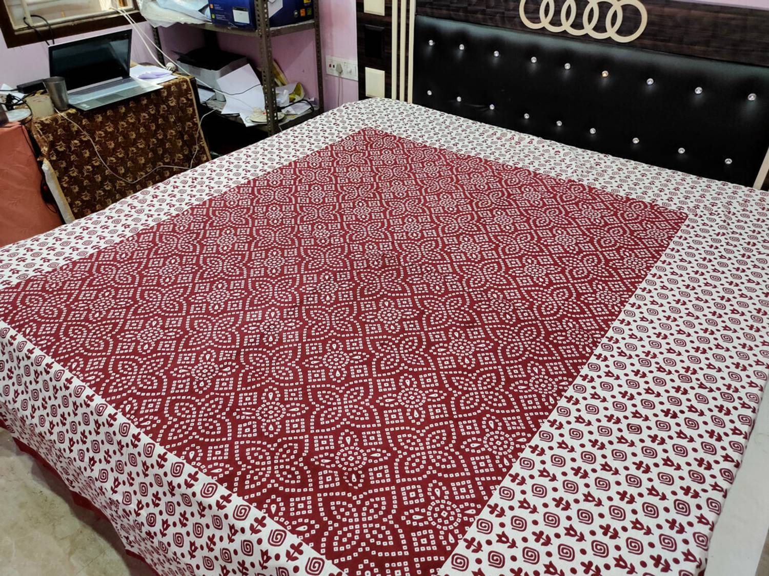 Ashiyana Fab Cotton Double Flat 144 TC Jaipuri Prints 1 Bedsheet