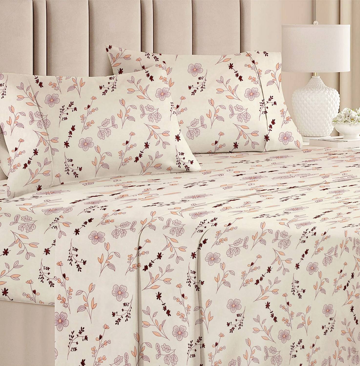 VAS COLLECTIONS Cotton Double Flat 220 TC Printed 1 Bedsheet with