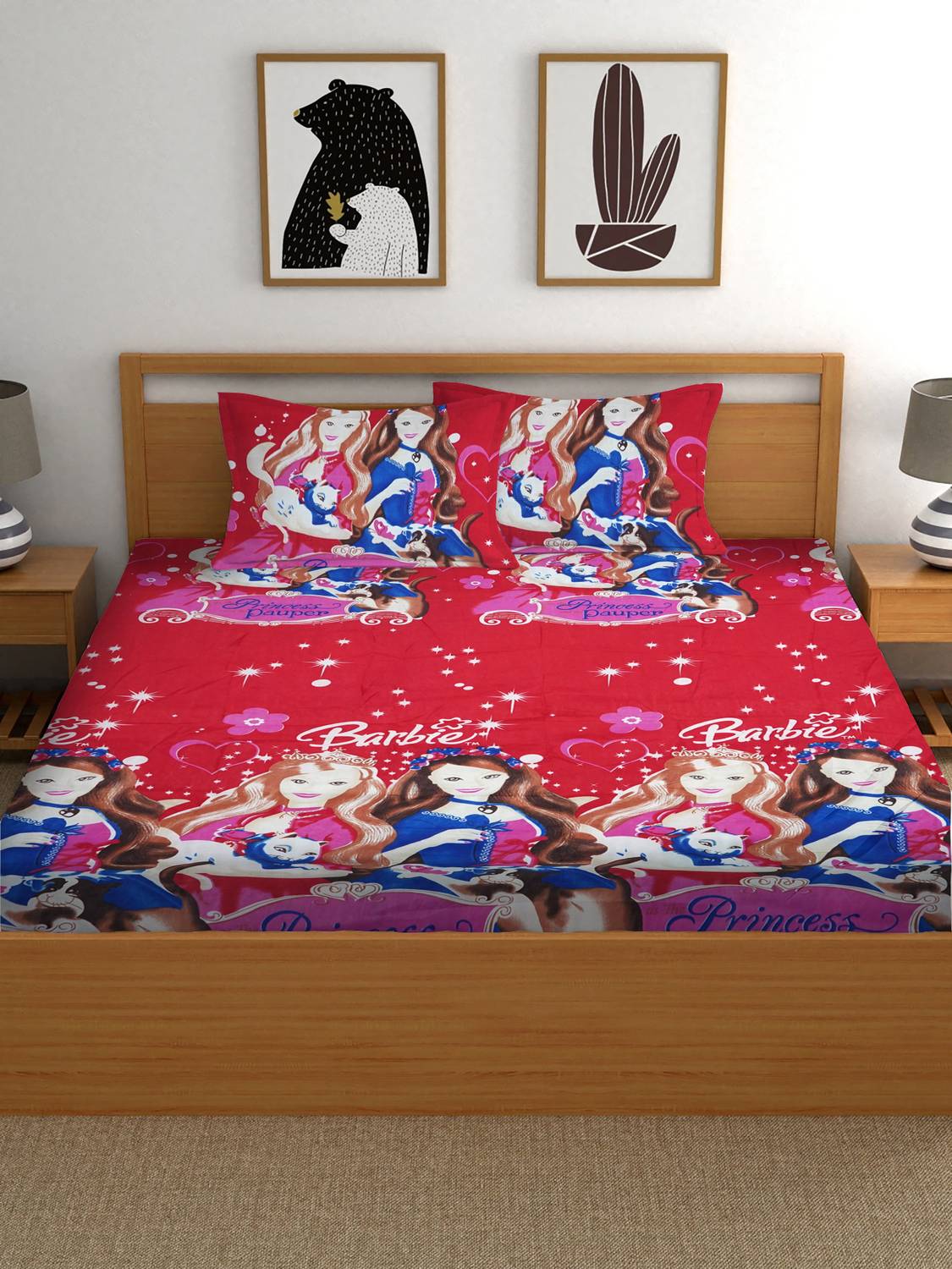 vedfabrics Polycotton Queen Flat 150 TC Floral 1 Bedsheet with 2