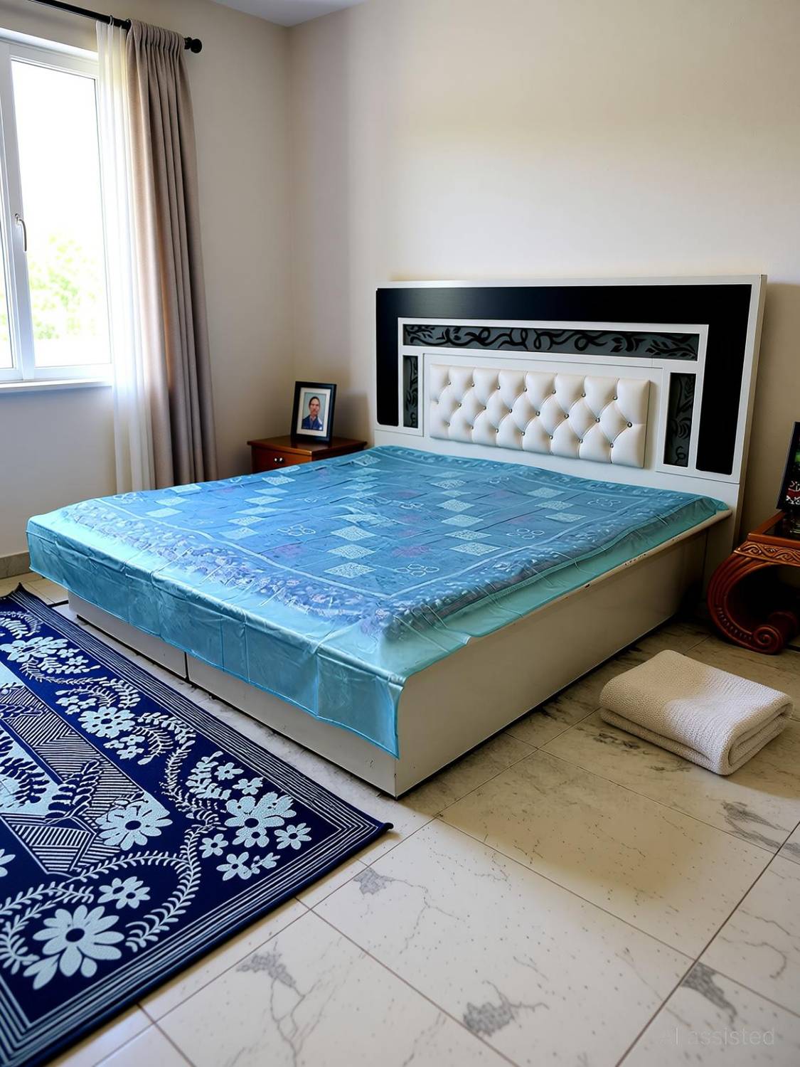 AG Creations Polyester Double Flat 160 TC Printed 1 Bedsheet