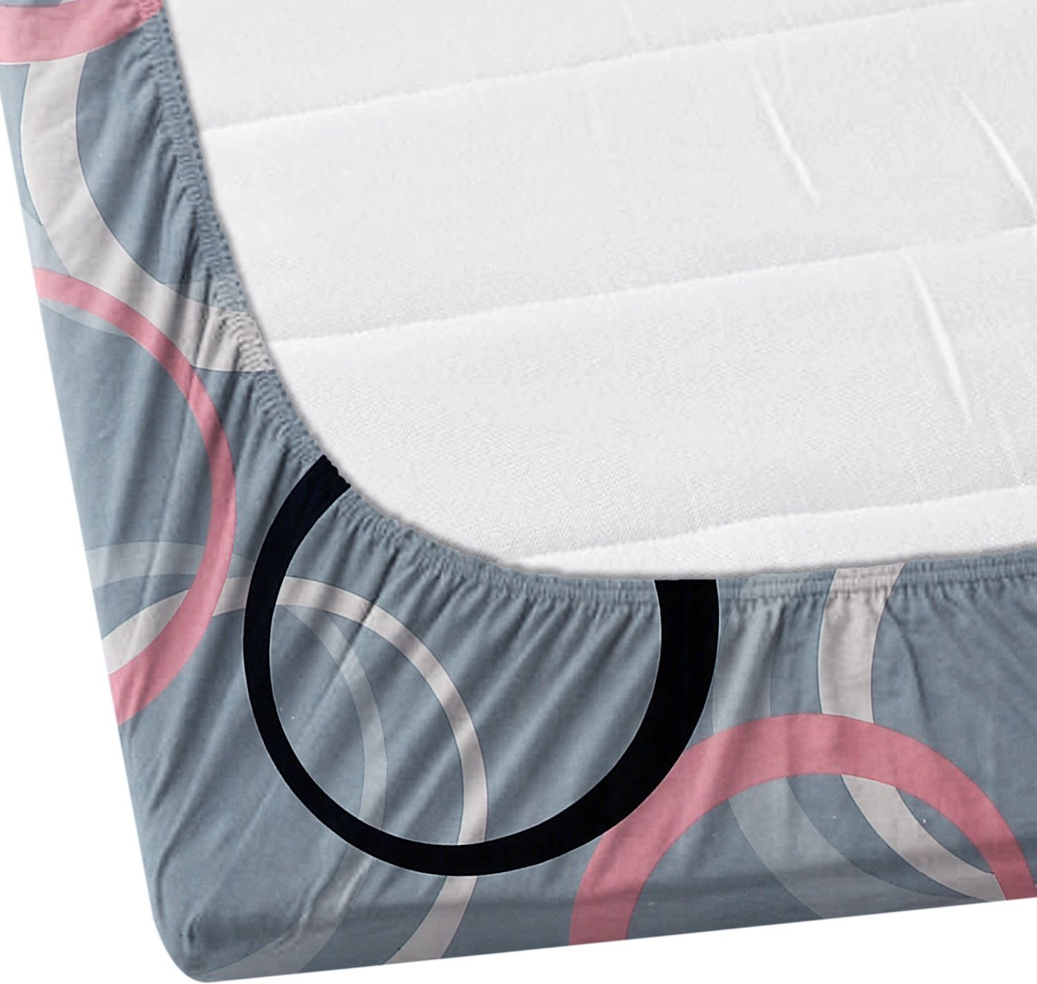 Image of parasfab Cotton Double Fitted (Elastic) 244 TC Printed 1 Bedsheet with 2 Pillow Covers