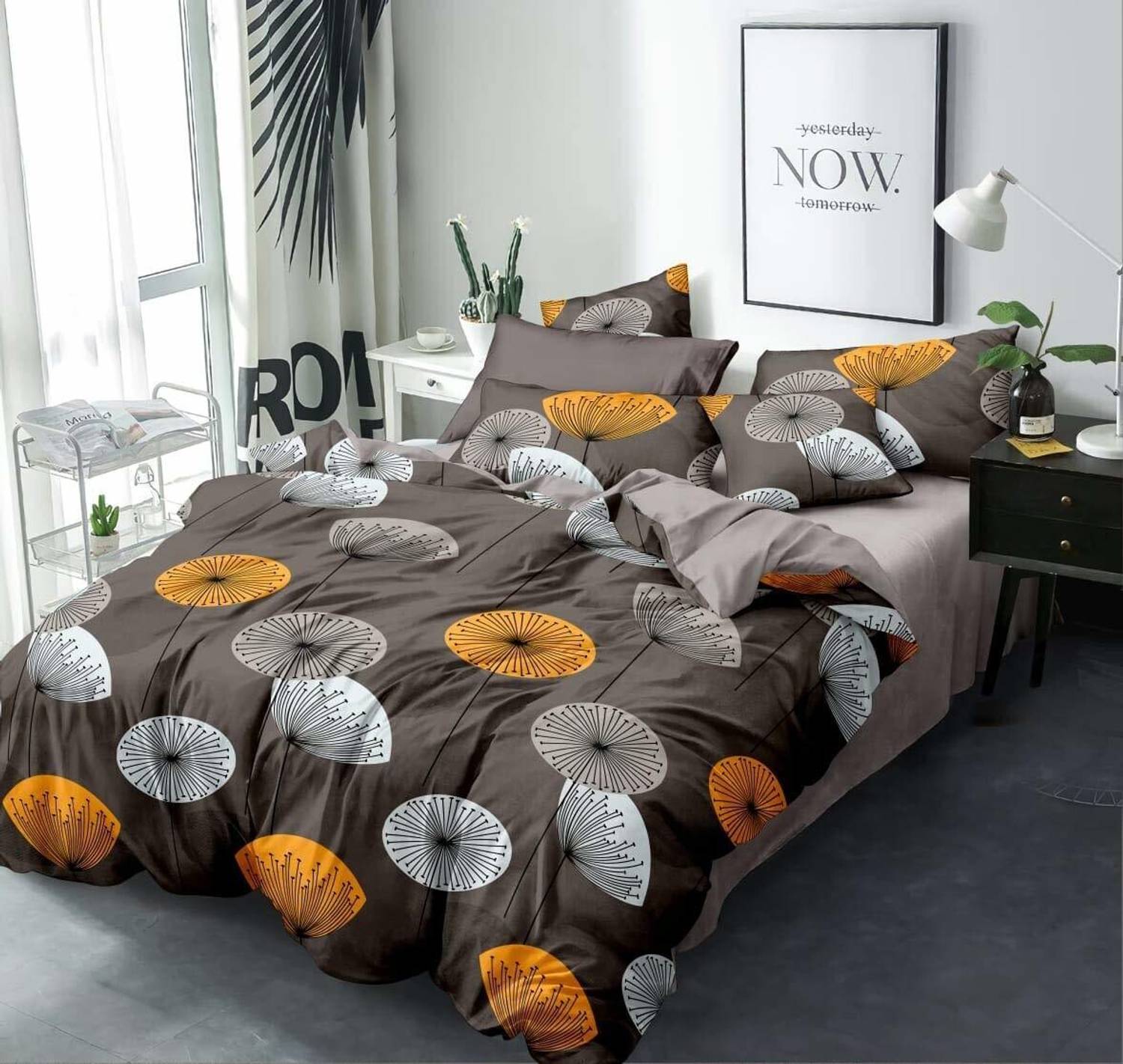 BEDD by Savoy Concepts Viscose King Flat 160 TC Checkered 1 Bedsheet with 2 Pillow Covers