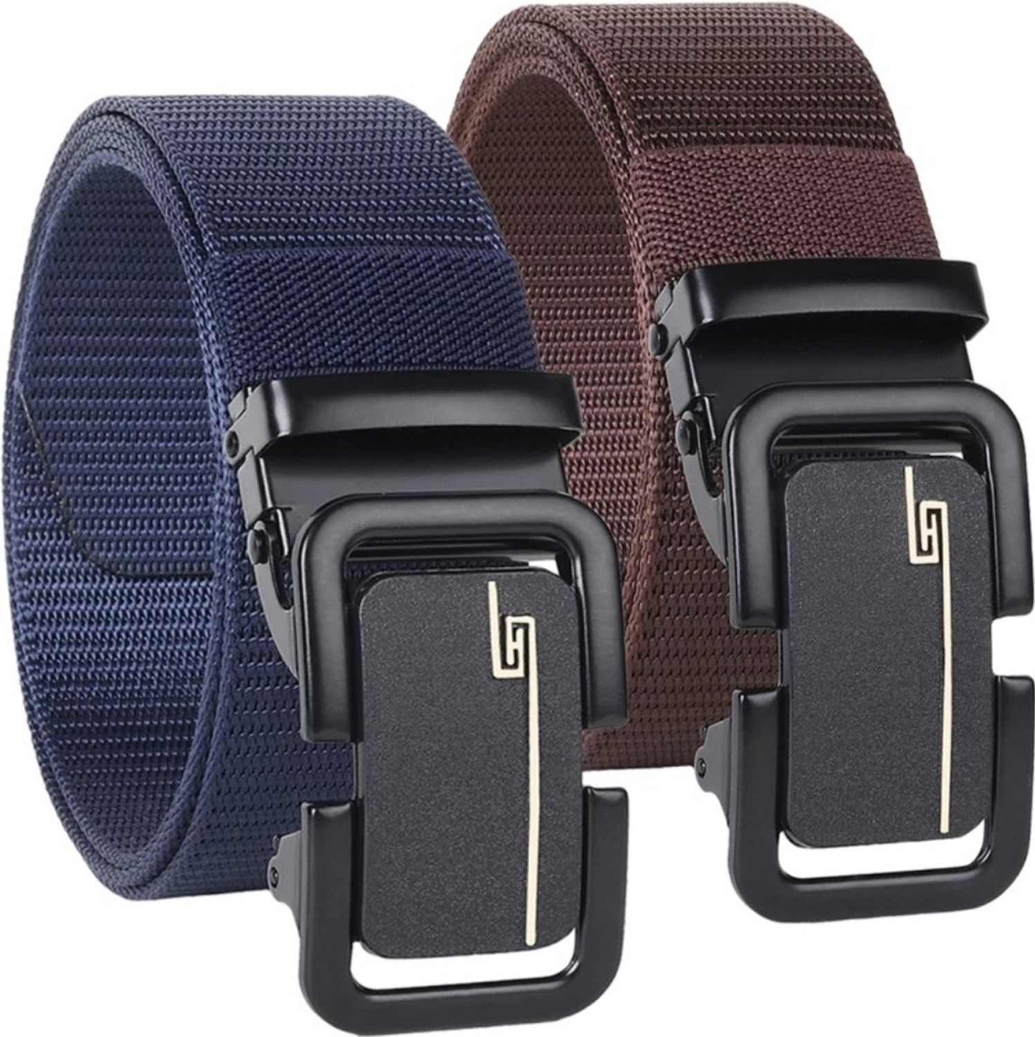 ShopGlobal Men Blue, Brown Nylon Belt