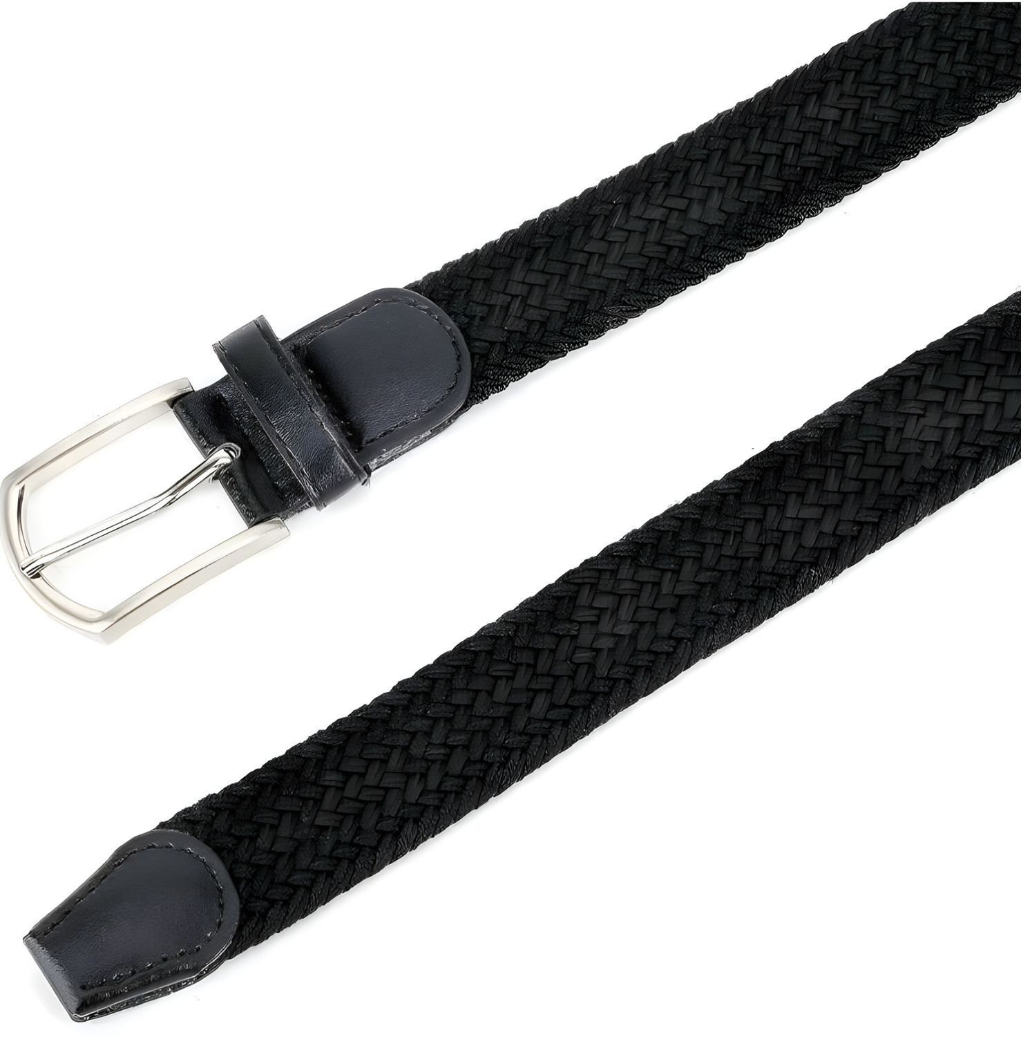 Image of FITKNOT Men & Women Casual, Formal, Party Black Canvas Belt