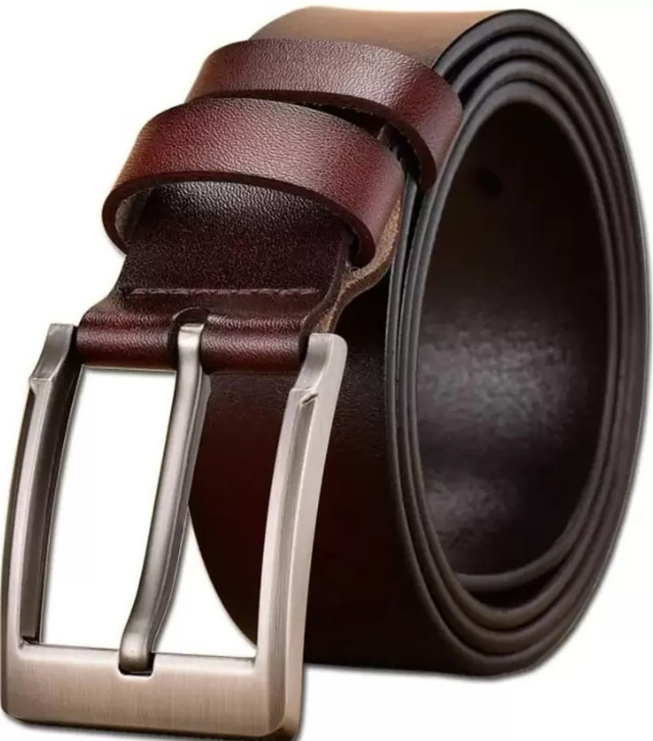 Image of MAINBAZAR Men Casual, Evening, Formal, Party Black, Brown Texas Leatherite Belt