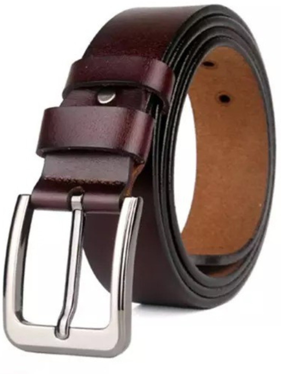 Image of MAINBAZAR Men Casual, Evening, Formal, Party Black, Brown Texas Leatherite Belt