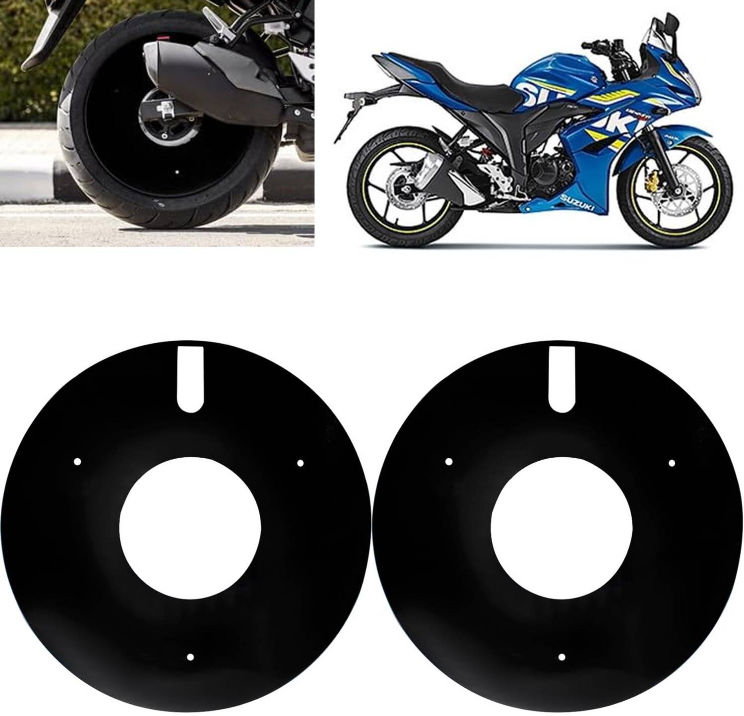 acube mart Acrylic WHEEL DISC cover for 17inch wheel for Suzuki Gixxer black 17A-1 Bike Fairing Kit