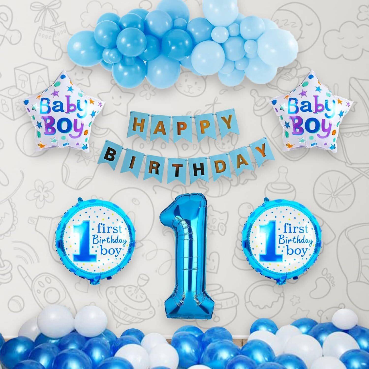 AERLOONZILLA 1st Birthday Boy/Birthday/Baby Boy Birthday Decoration