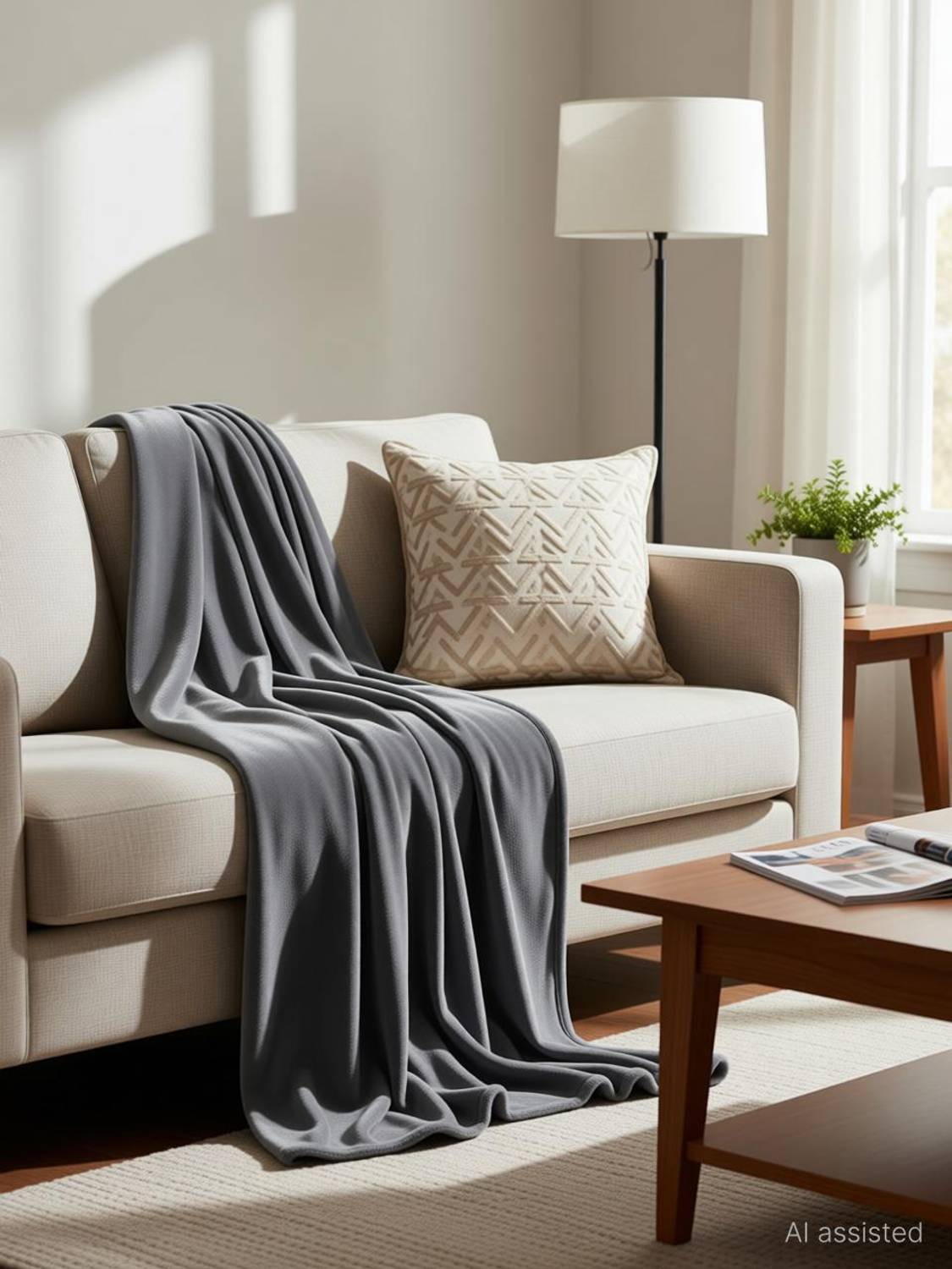 blankito Solid Double AC Blanket for  AC Room