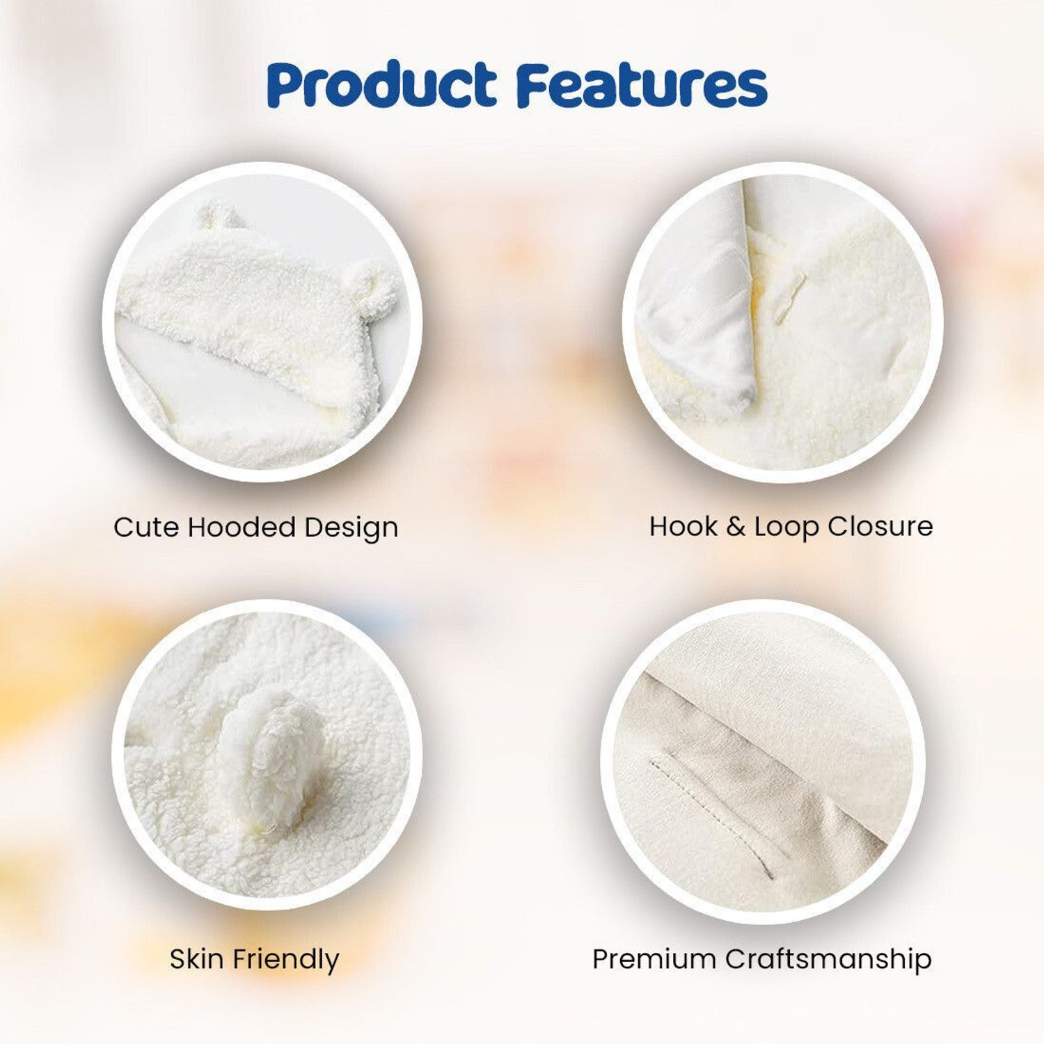 Image of BUMTUM Solid Crib Hooded Baby Blanket for AC Room