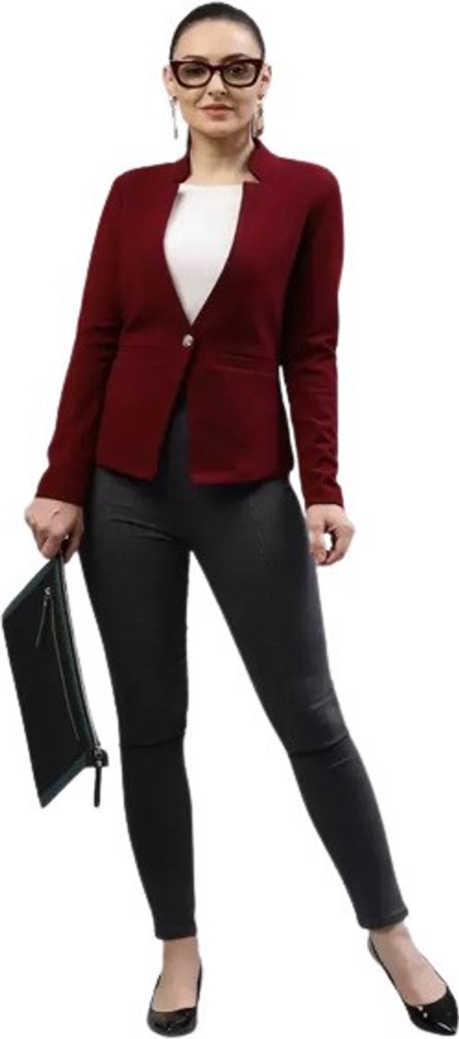 Image of LIME N LEMON Solid Single Breasted Casual Girls Blazer