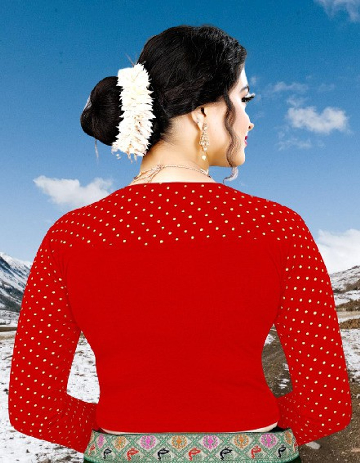 Image of Anaisha Women Round Neck 3 /4 Sleeve Blouse