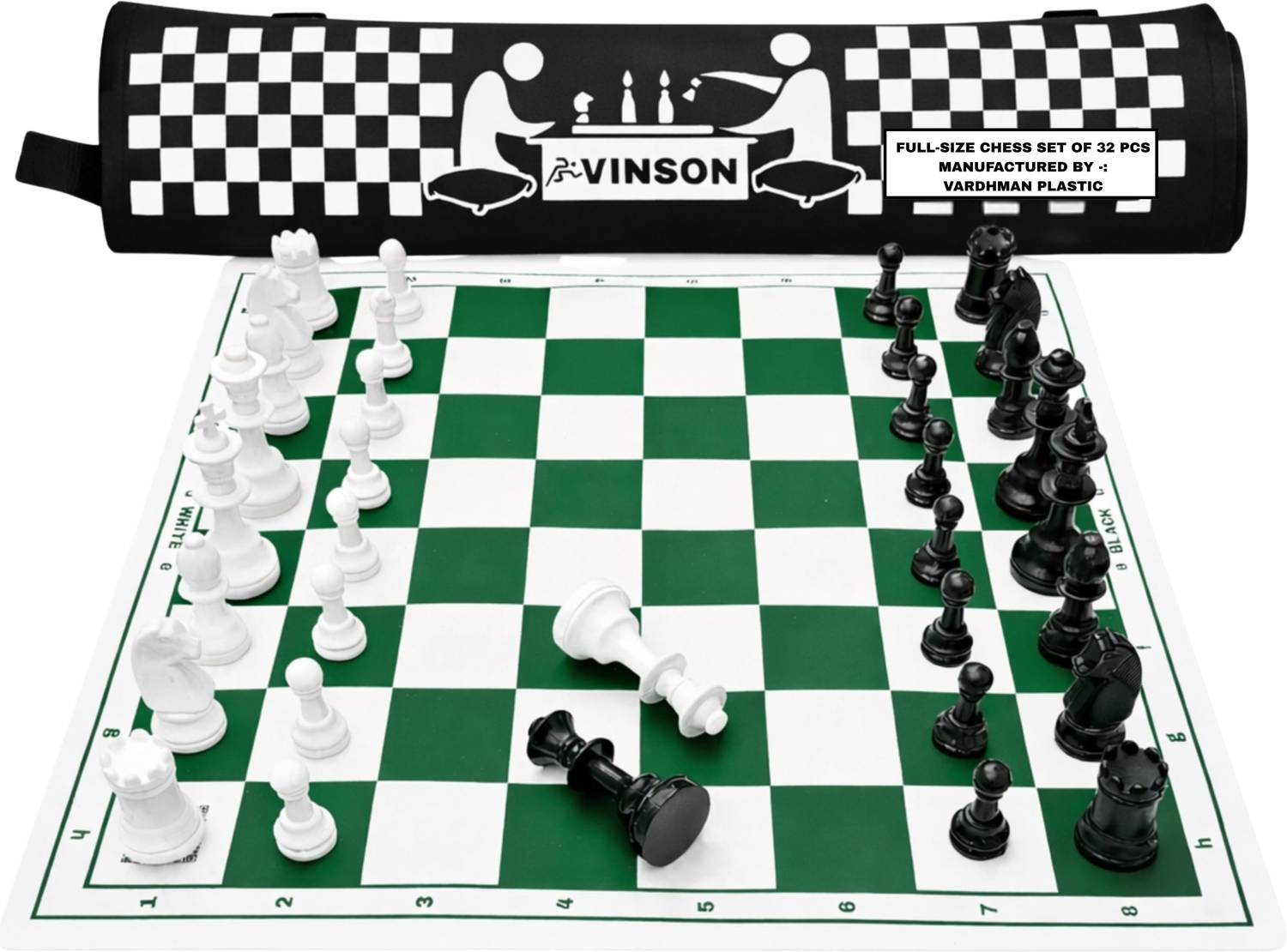 Vinsonsports 17x17 FIDE Tournament Chess Set with Vinyl Roll-up