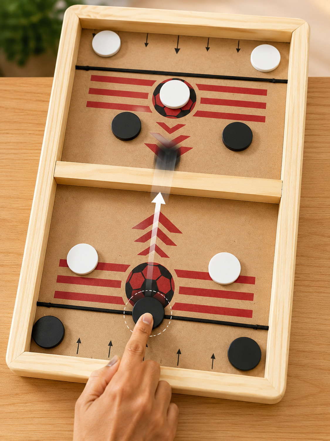 Image of APJ enterprise Wooden Indoor String Hockey Fastest Finger first Air Ho... Air Hockey Board Game