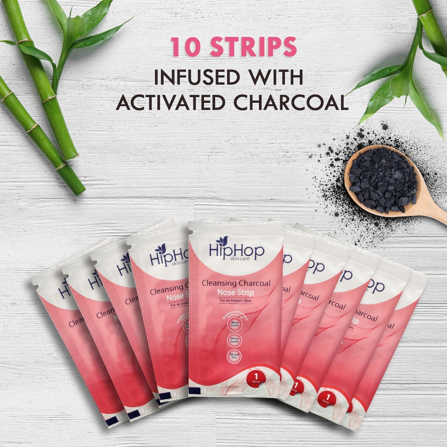 Image of HipHop Skincare Skin Care Charcoal Blackhead Remover Nose Strips