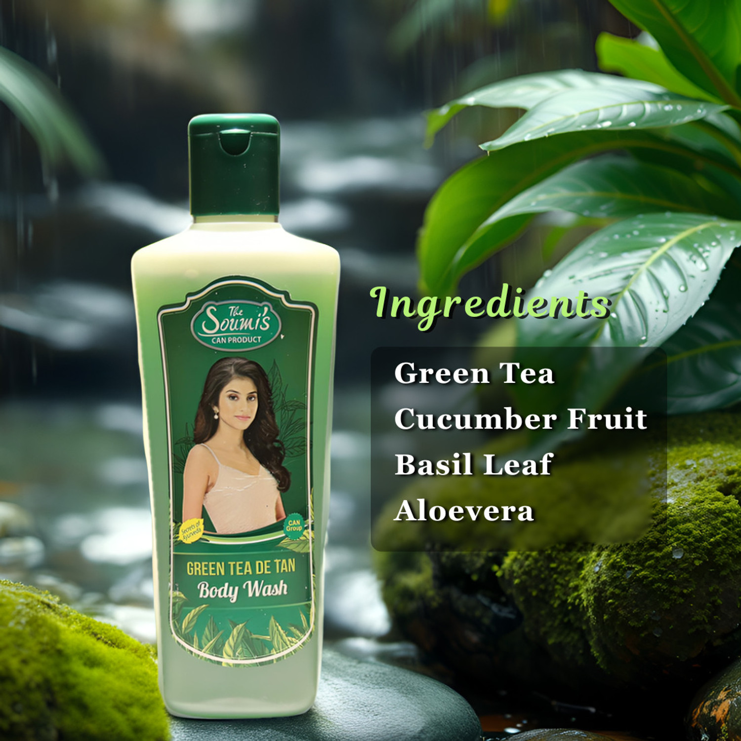 Image of The Soumi's Can Product GREEN TEA DE TAN BODY WASH (PACK OF 2)