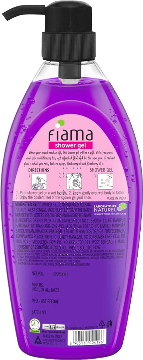 Image of FIAMA Blackcurrant And Bearberry Radiant Glow Shower Gel -895ml