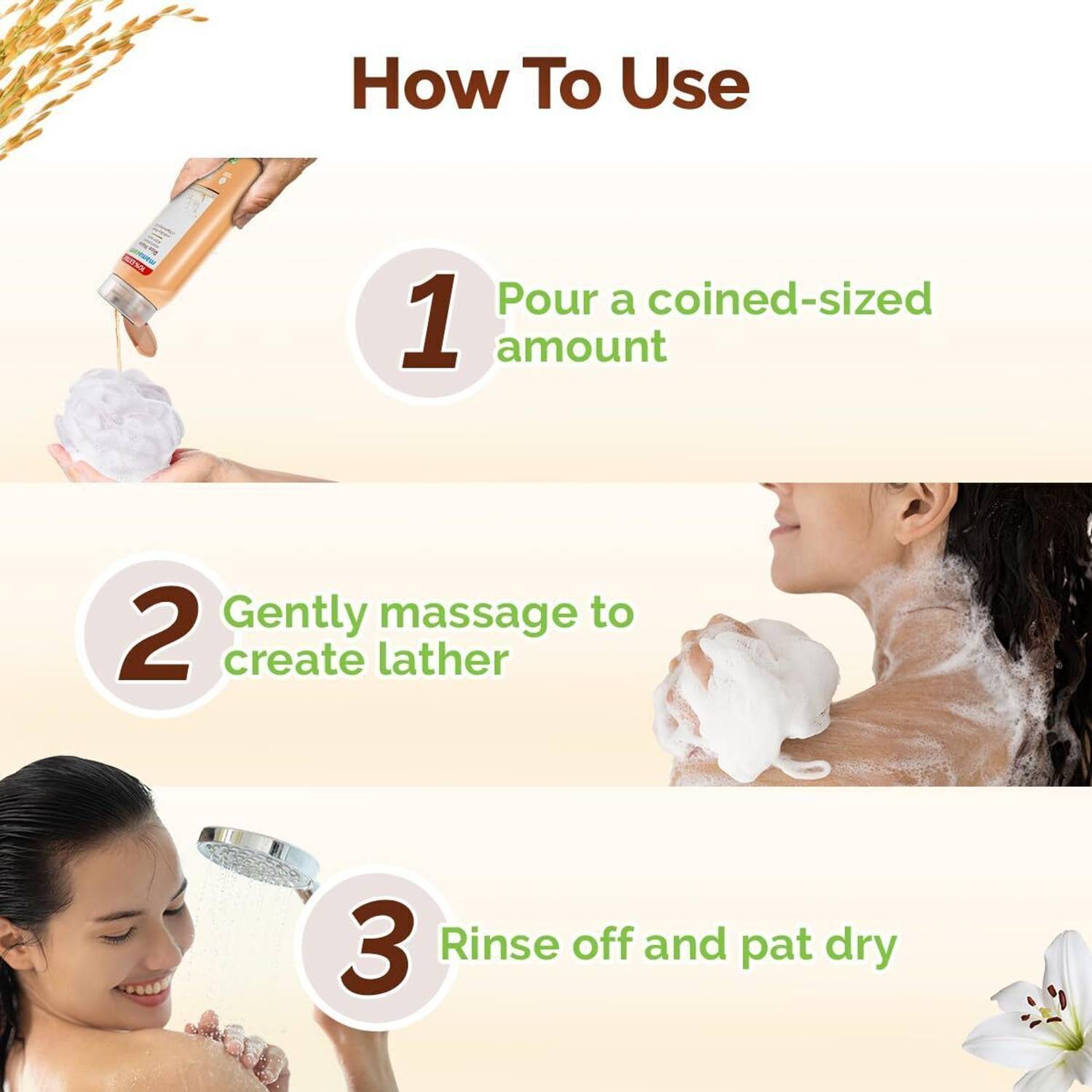 Mamaearth Rice Water Moisturizing Body Wash 100ml - Image 4