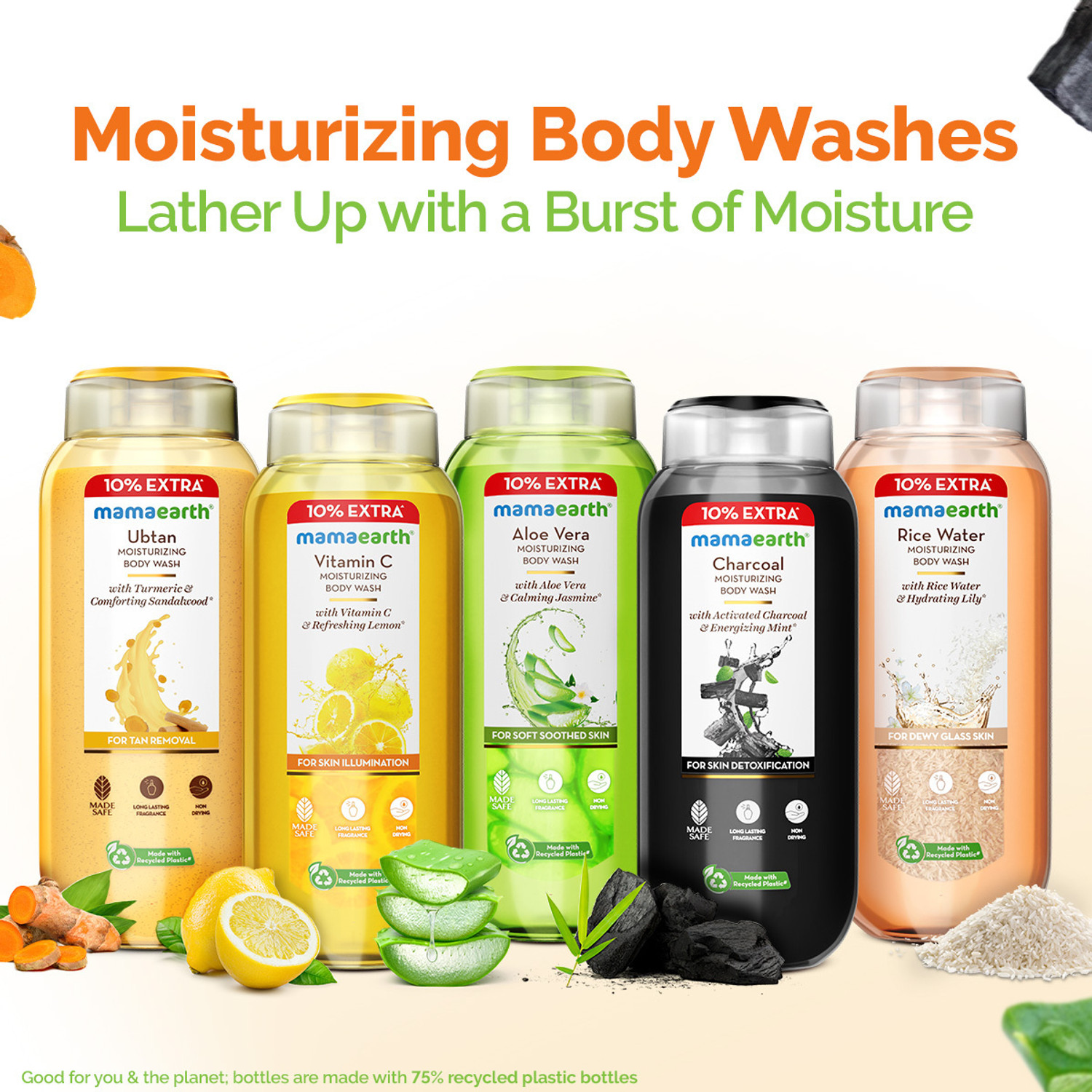 Image of Mamaearth Vitamin C Moisturizing Body Wash with Vitamin C & Refreshing Lemon Scent