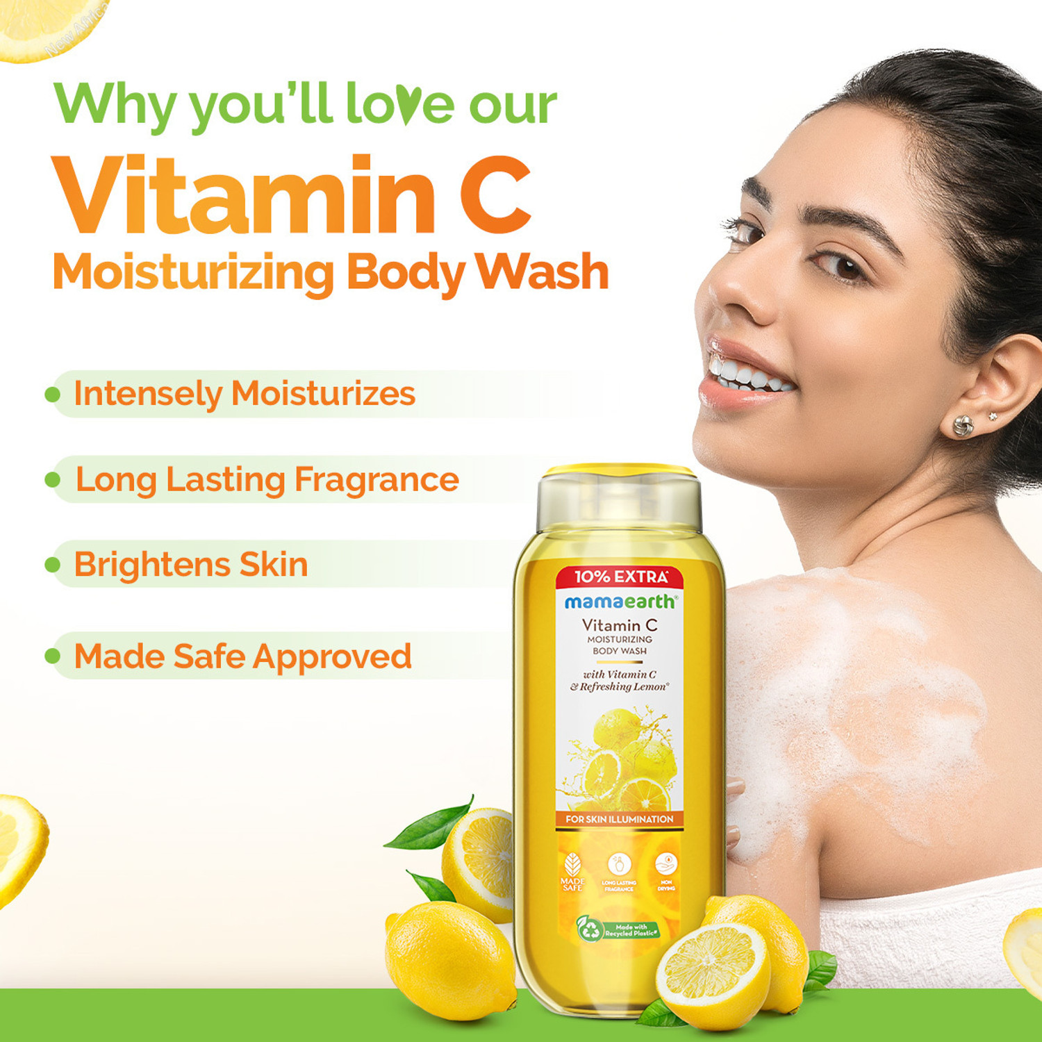 Image of Mamaearth Vitamin C Moisturizing Body Wash with Vitamin C & Refreshing Lemon Scent