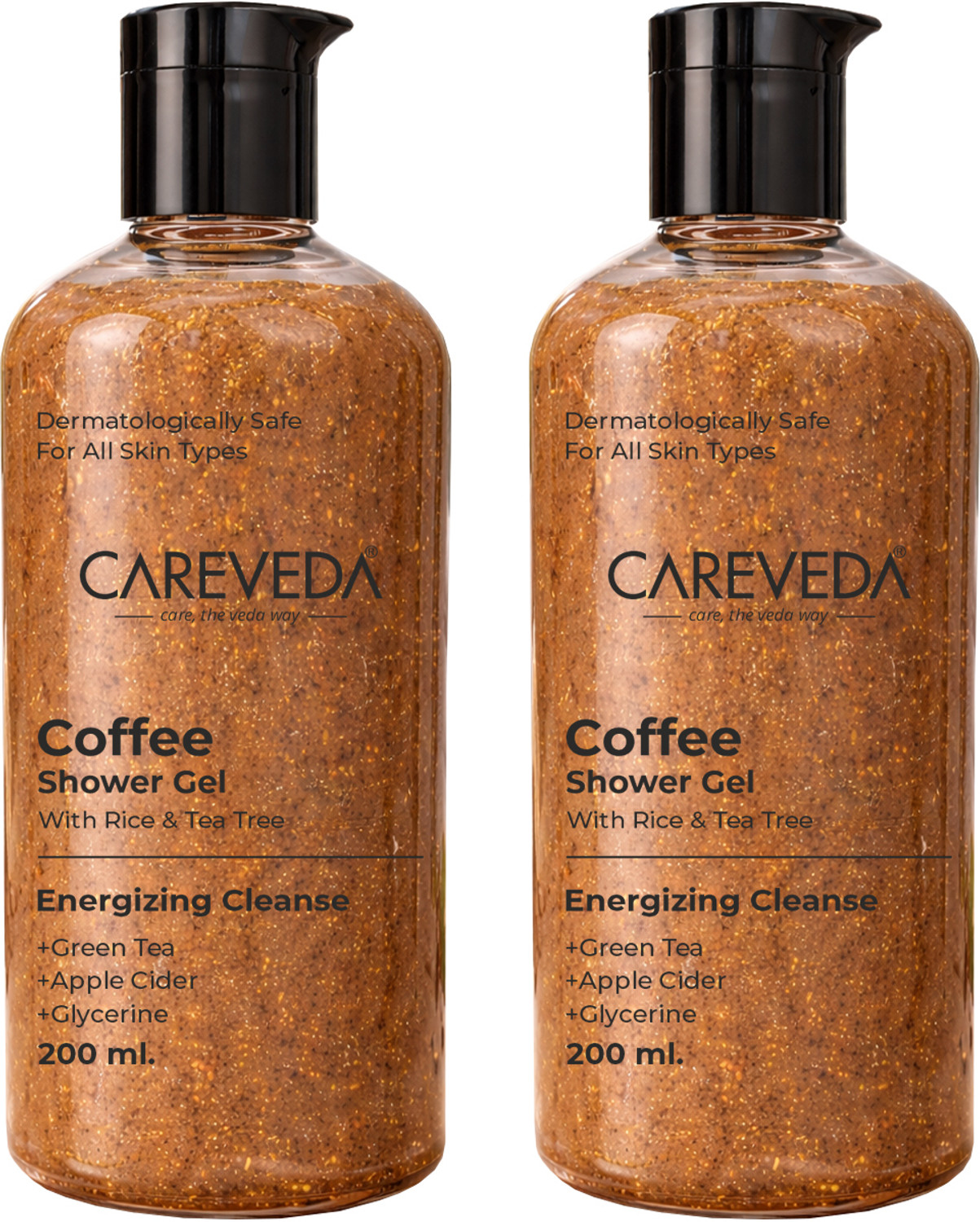CareVeda Coffee Shower Gel | Deep Cleansing & Hydrating Body Wash | Pack of 2