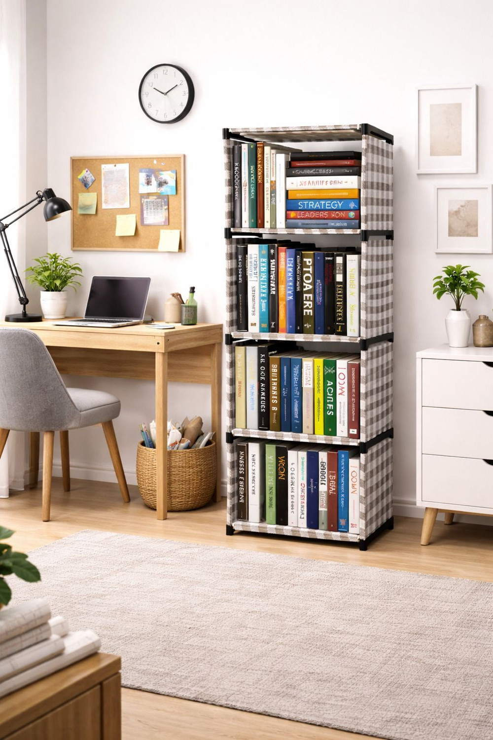 Image of LOTSPEK 5 layer cover book shelf for home office rack Plastic Open Book Shelf
