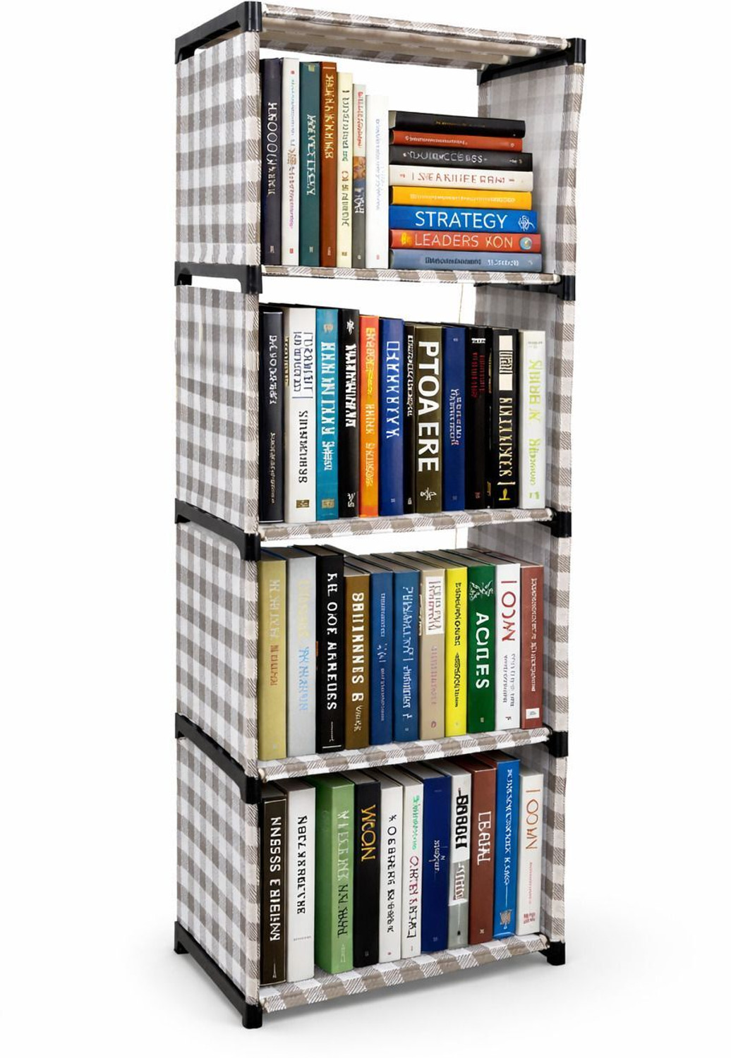 Image of LOTSPEK 5 layer cover book shelf for home office rack Plastic Open Book Shelf