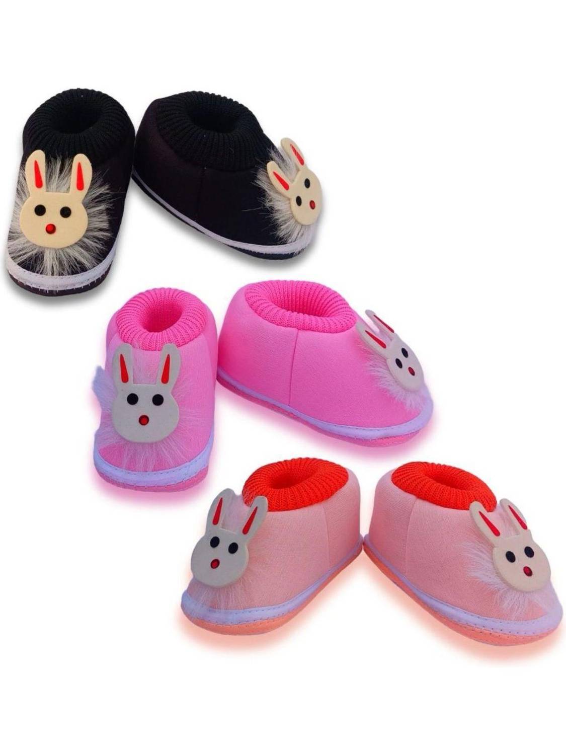 APLIX New Born Baby (Infant Baby) Soft Fabric For Shoes for 0-9 Months Pack of 3 Booties