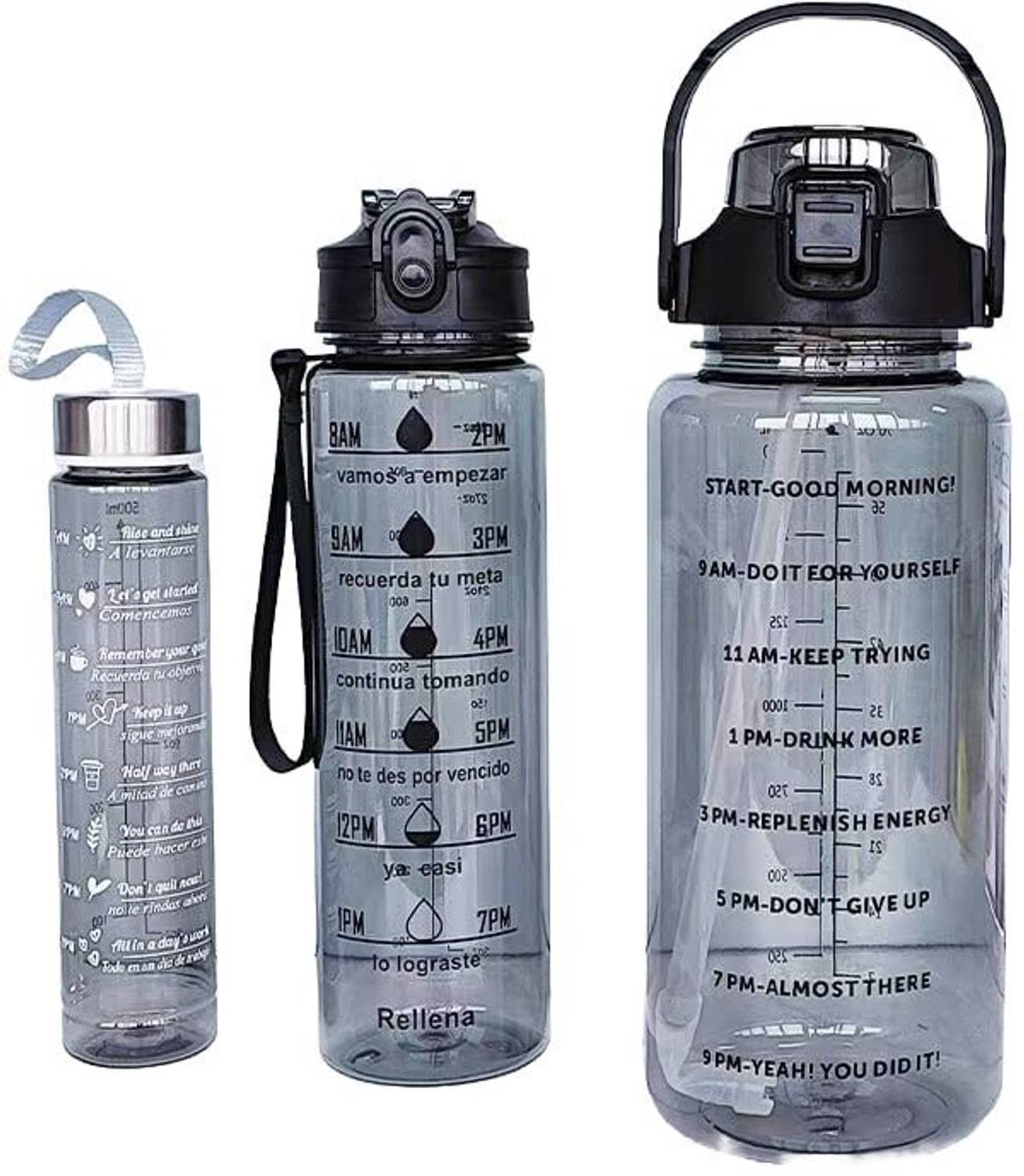 ASHGUJ Leakproof Unbreabale BPA Free Travel 2000 ml Plastic Bottle With Drinking Glass