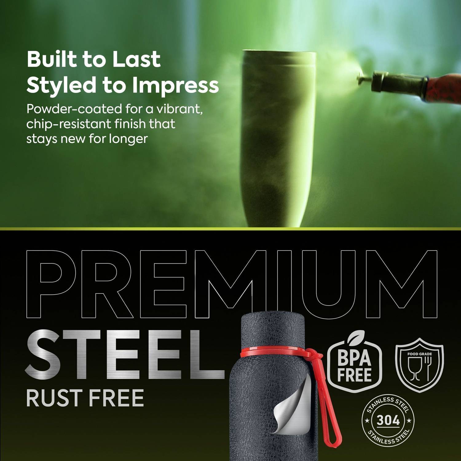 Go24 Bravo 500 ml Stainless Steel Flask - Image 4