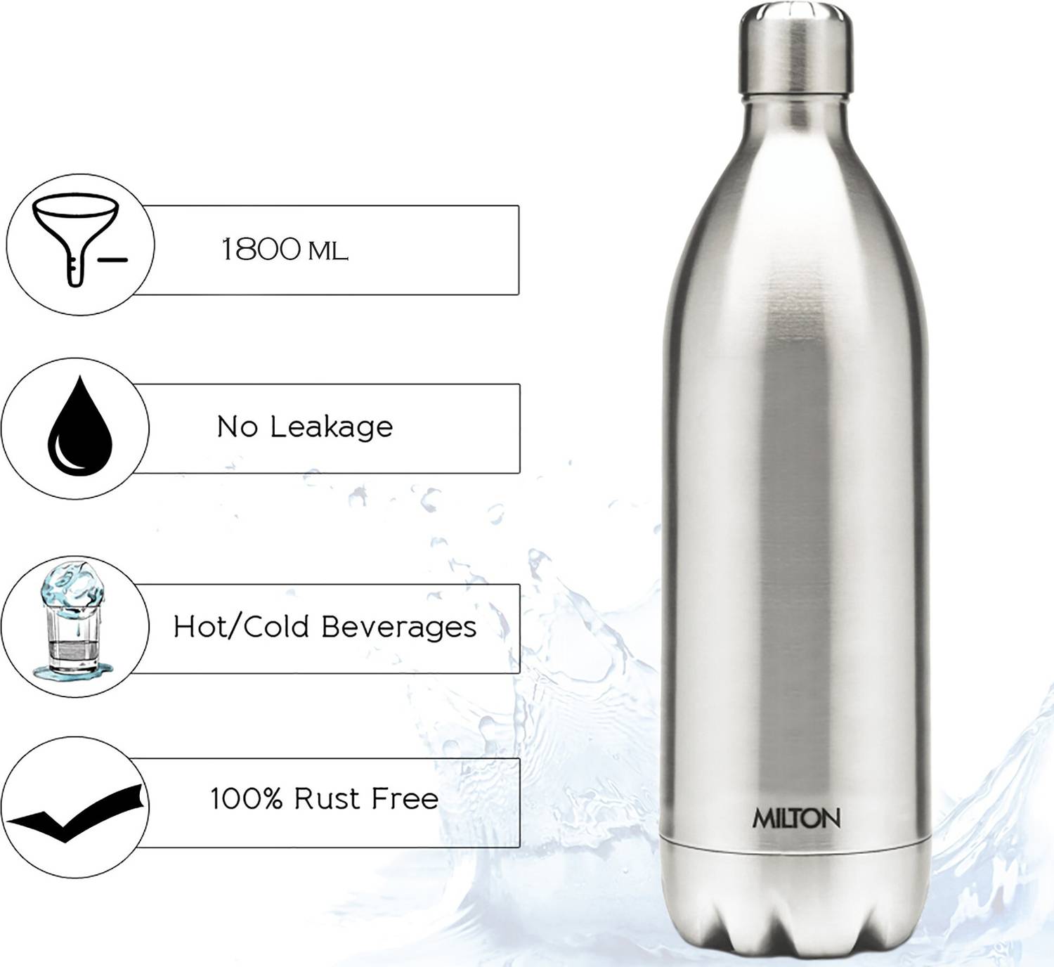 MILTON Thermosteel Duo 1800 ML Steel Flask Pack of 1 - Image 4