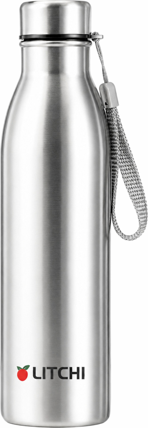 Image of Litchi Silver Premium Stainless Steel 1000ml Leak-Proof Water Bottle 1000 ml Stainless Steel Bottle