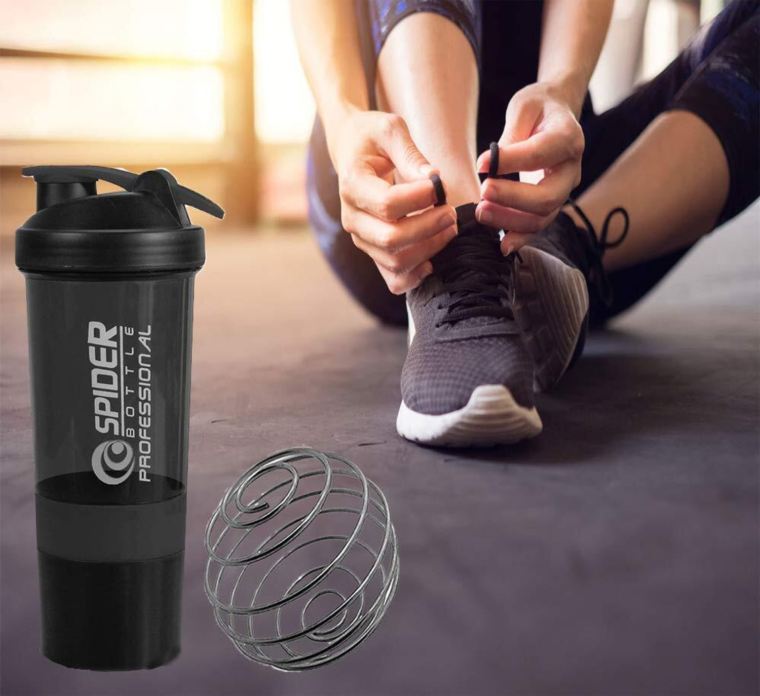 Image of Fitnesstricks SHAKER BOTTLE FOR GYM AND WRIST BAND COMBO 500 ml Shaker (Pack of 2) 500 ml Plastic Shaker