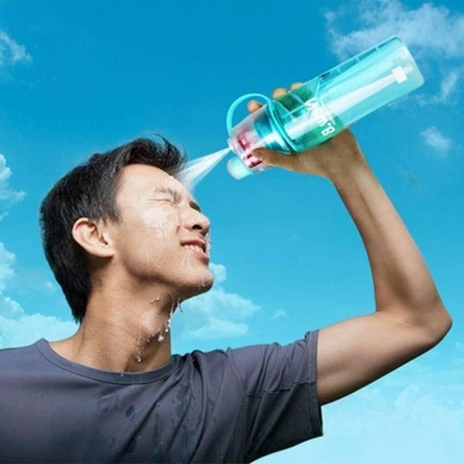 Image of Attilio Spray Water Bottle for Cycling, Running, Gym, Hiking, Drinking, Kids Boys, Girls 600 ml Plastic Bottle
