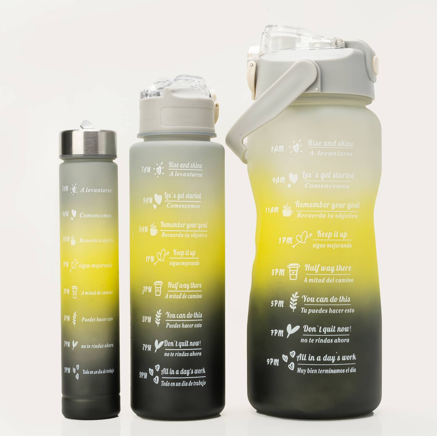 AANZIA Plastic Motivational Water Bottle, Spirit Gym Gallon With Time 2000 ml Bottle 2000 ml Plastic Bottle