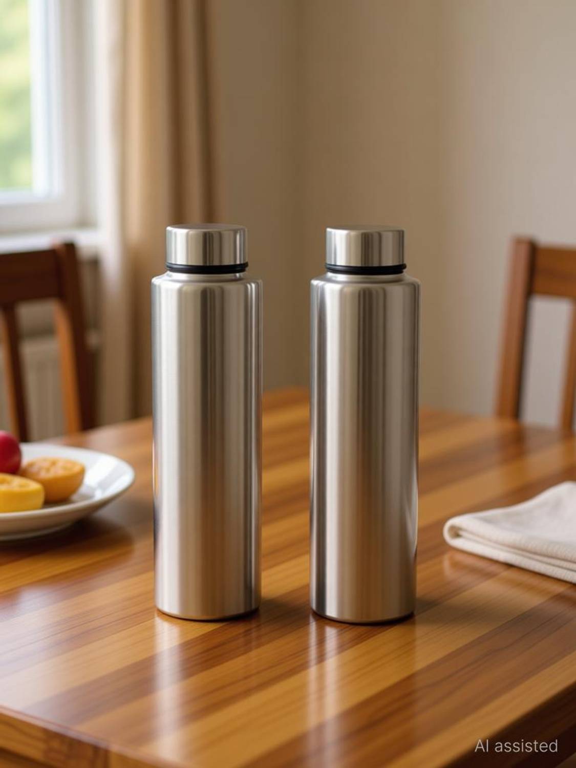 Aditi Stainless Steel Bottle Pack of 2 1000 ml Steel Bottle