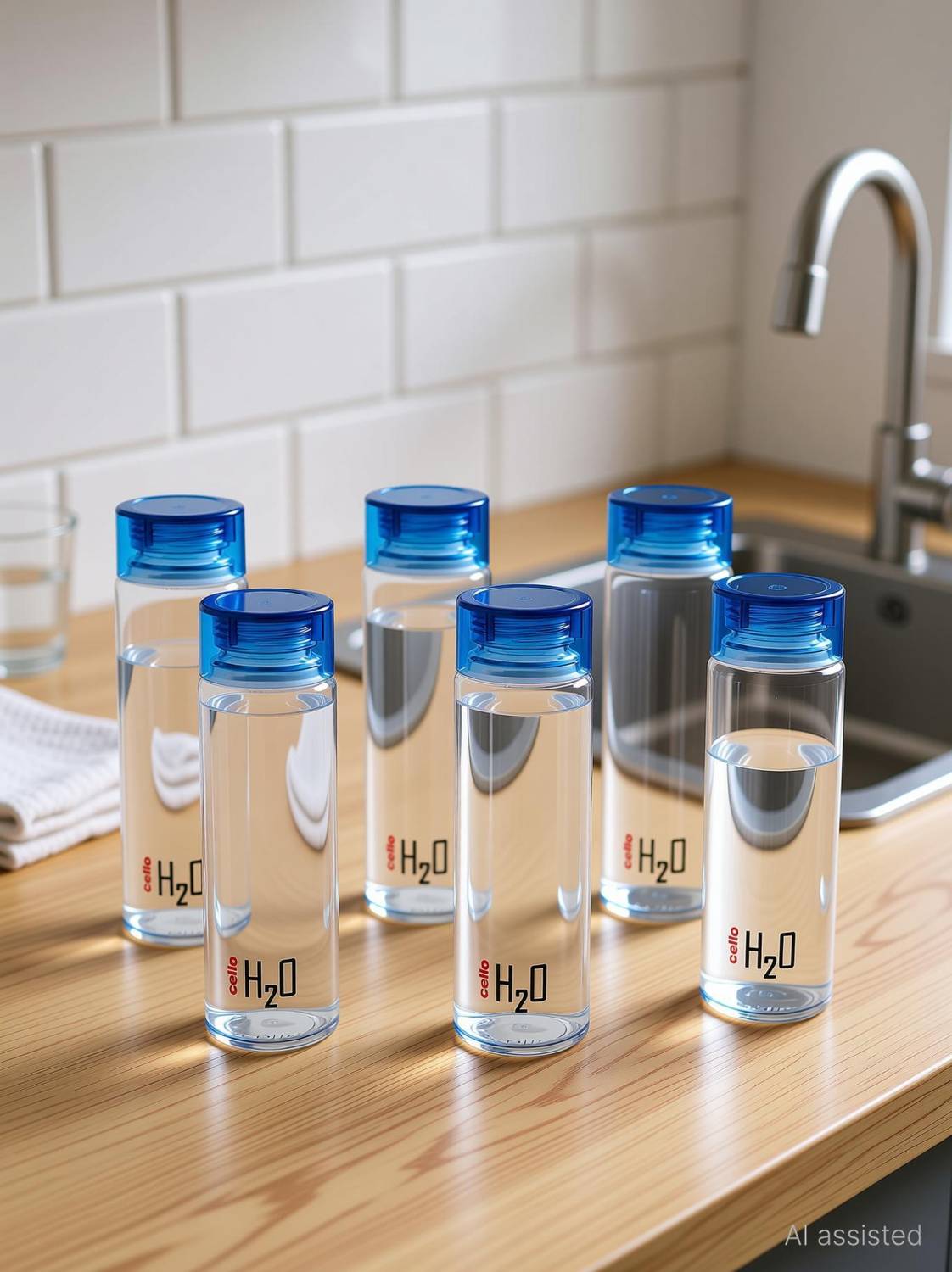 cello H2O 1000 Glass Fridge Water Bottle with Plastic Cap | Light weight | Leak proof 920 ml Glass Bottle