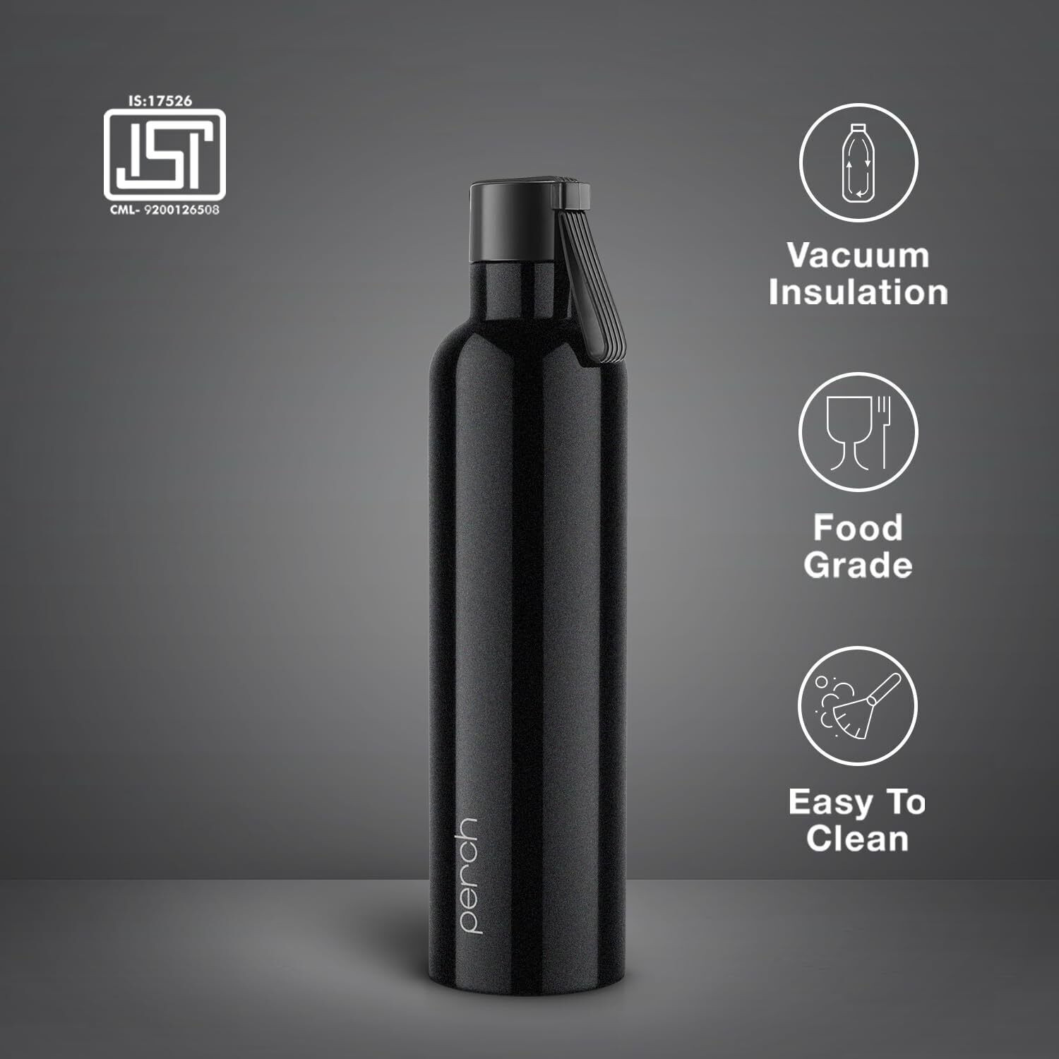 Image of PERCH Oasis Pro Insulated Steel Water Bottle | ISI Certified Hot & Cold Thermosteel 760 ml Steel Flask