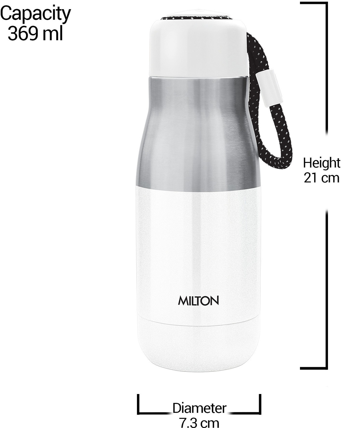 Image of MILTON EMINENT-400 Thermosteel Vacuum Insulated Stainless Steel Hot & Cold Water Bottle 369 ml Steel Flask