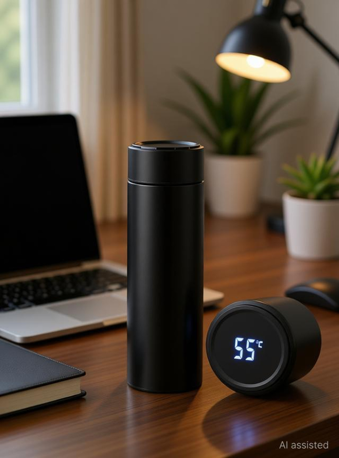 Image of ICONIX Temperature Bottle for Hot & Cold Drink BPA Free Leakproof Black 500 ml Steel Bottle