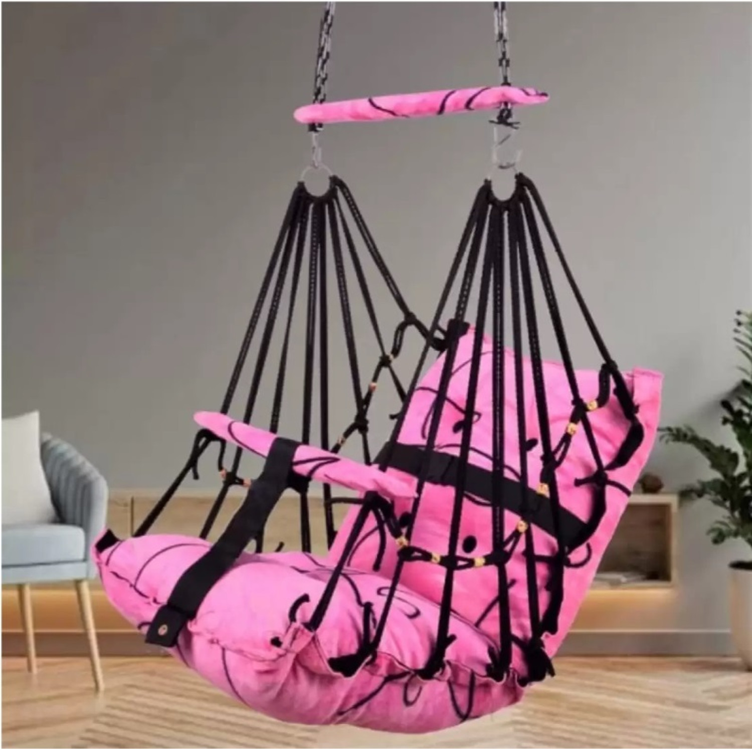 Image of SHOP & WEAR Baby Swing Folding & Washable 1-3 Years With Safety Belt indoor-Outdor swing Cotton Small Swing