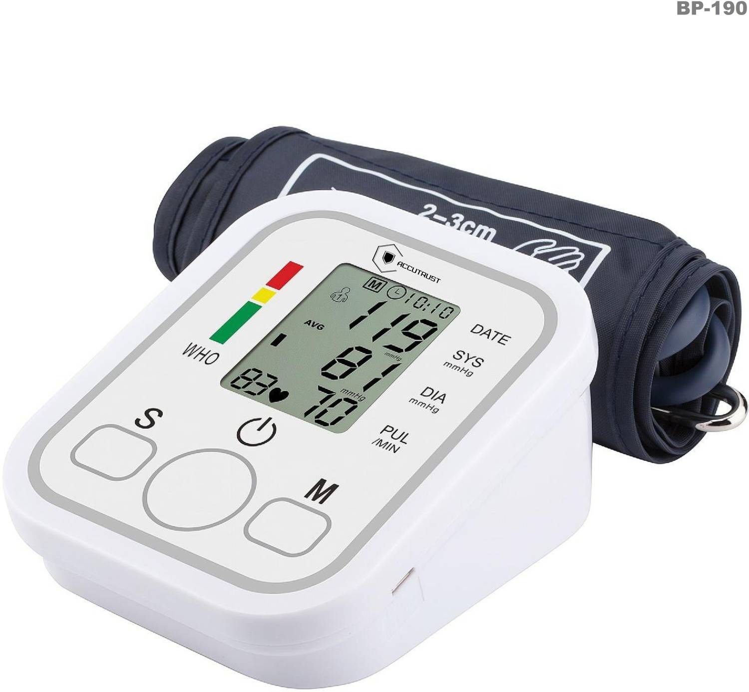 Accutrust Bp-190 Trust Digital Blood Pressure Monitor with Large LCD, WHO Indicator & Memory Bp Monitor