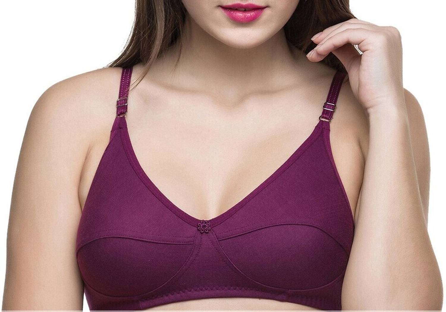 Chic Hook Non Padded Plain Hosiery cotton fabric Non- wired full coverage Bra Women Everyday Non Padded Bra