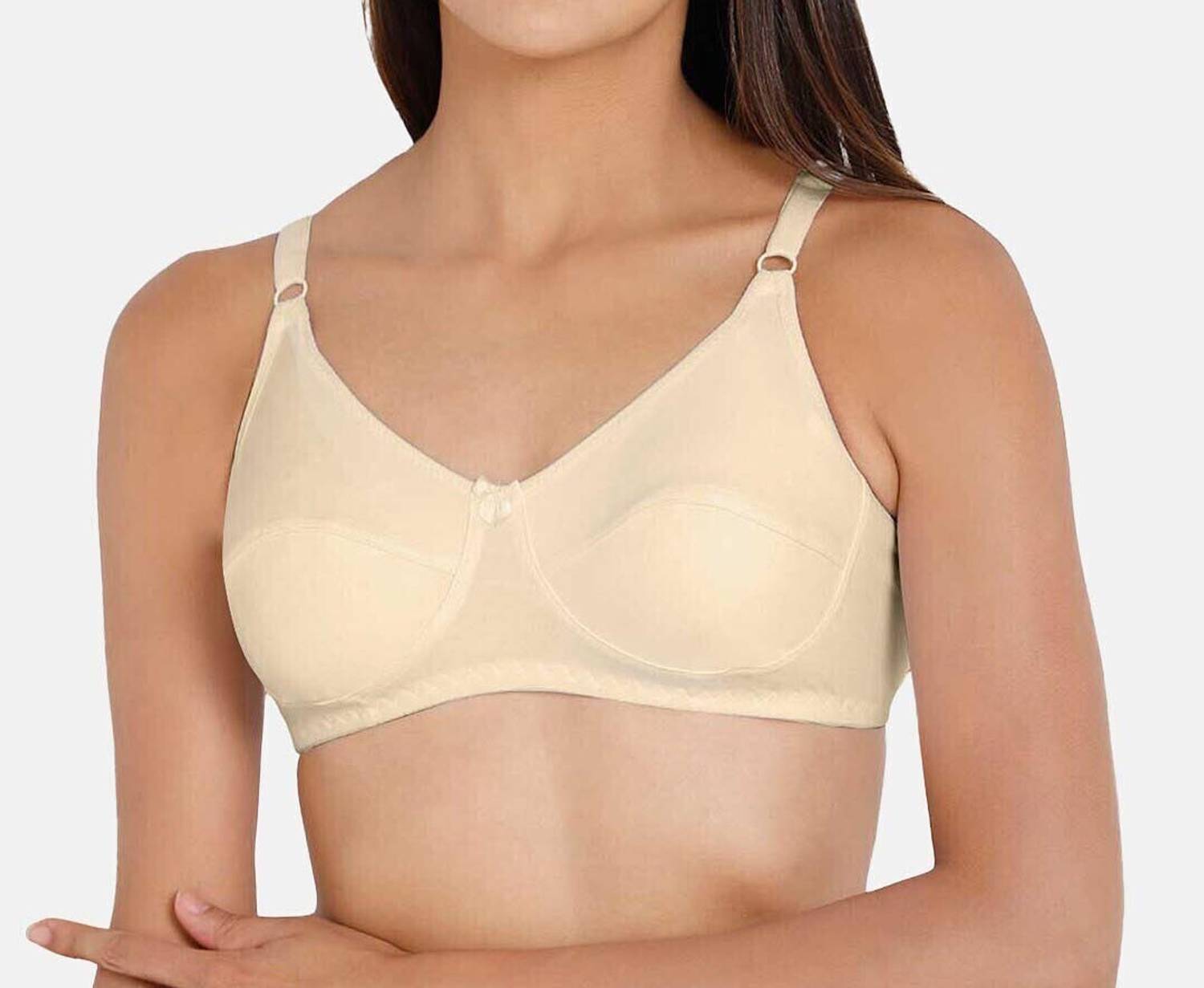 Chic Hook Non Padded Plain Hosiery cotton fabric Non- wired full coverage Bra Women Everyday Non Padded Bra