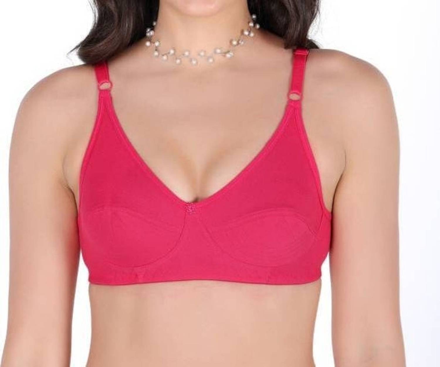 Chic Hook Non Padded Plain Hosiery cotton fabric Non- wired full coverage Bra Women Everyday Non Padded Bra