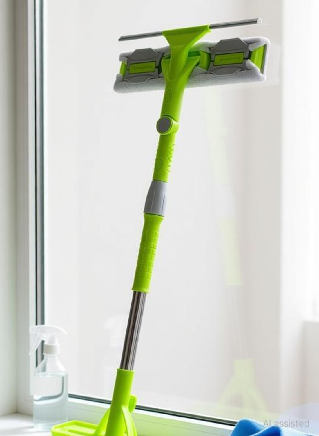 Image of TRK IMPEX Window Glass Cleaner for Solar Panel Window Cleaner Cleaning Brush(Multicolor) Sponge Wet and Dry Broom