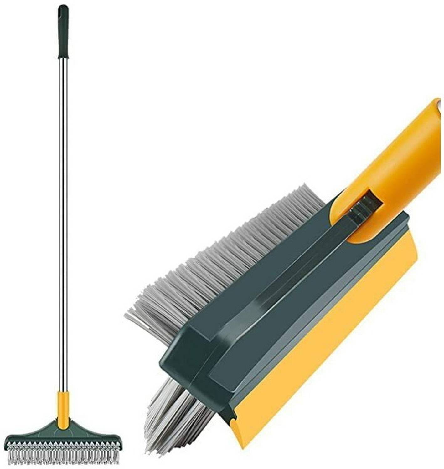 bahulya Tile Cleaner Brush with Scraper,Long Handle brush