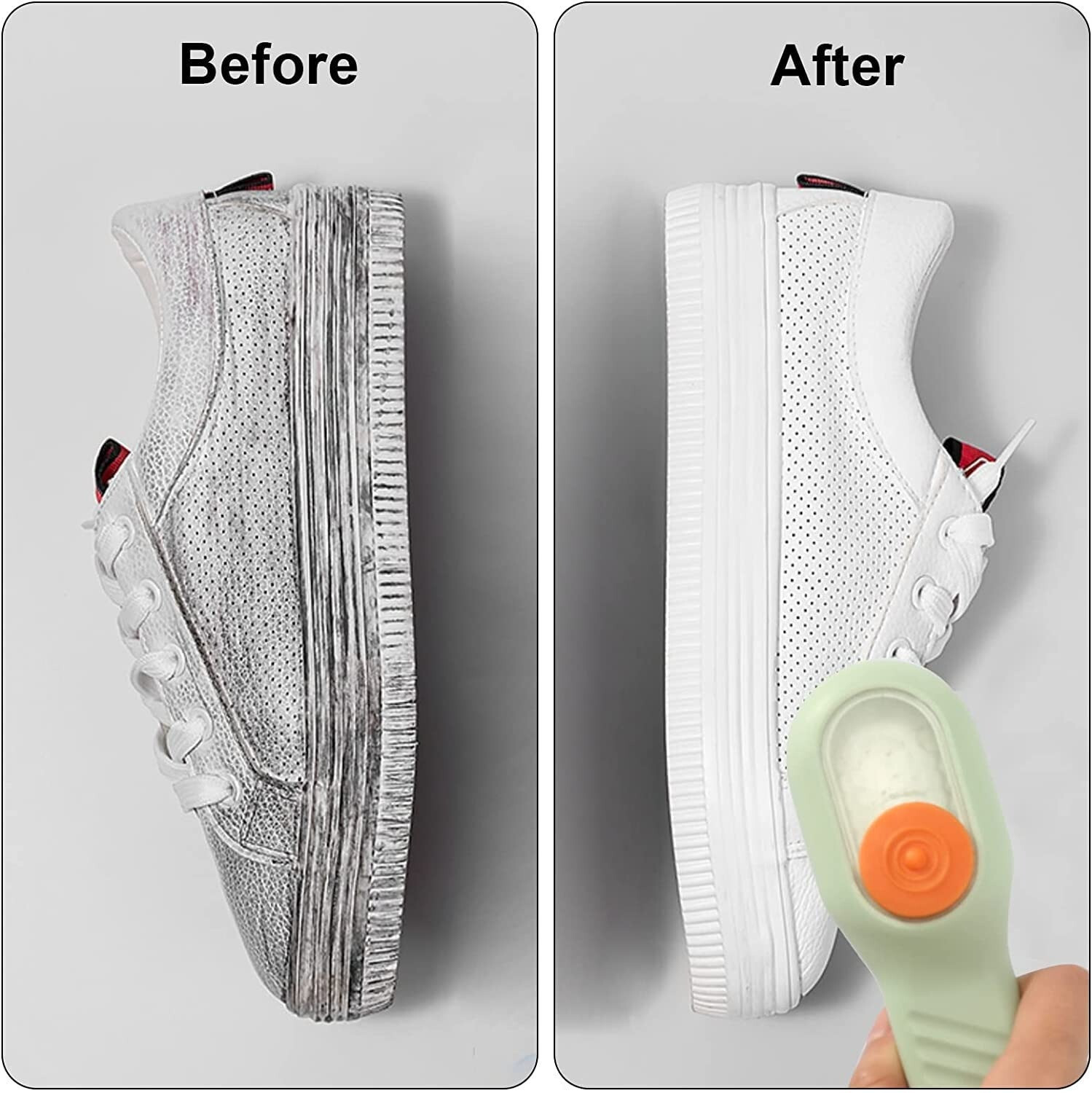 Image of Moxtiza Dispensing Cleaning Brush with Scrub for Multifunctional Shoe Brush