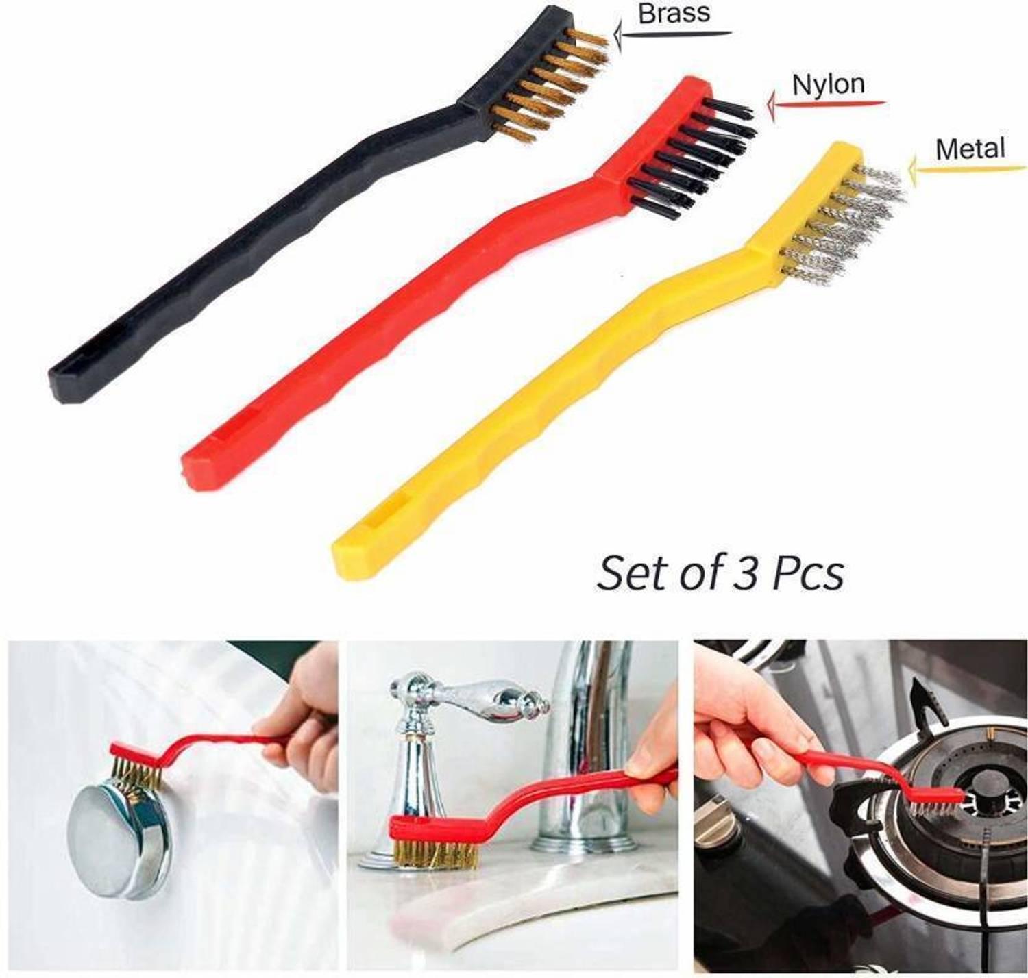 ARPANA BRIGHT Multi Utility Brush For Kitchen Cleaning, Removing Rust, Wire Brushes Set Nylon Wet and Dry Brush